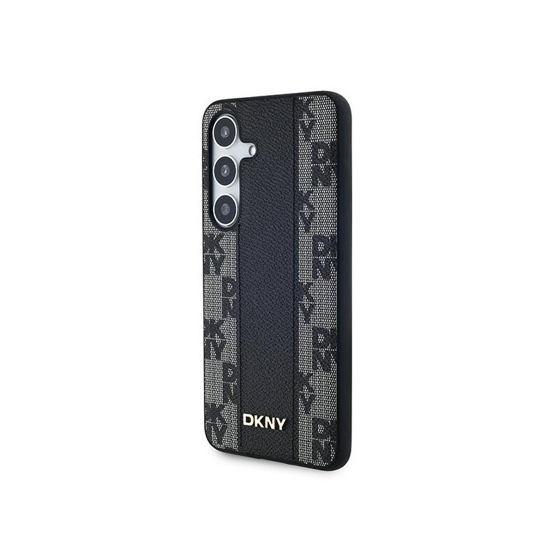 Husa piele Samsung Galaxy S24 DKNY Leather Checkered Mono Pattern MagSafe, negru, DKHMS24SPCPVSLK