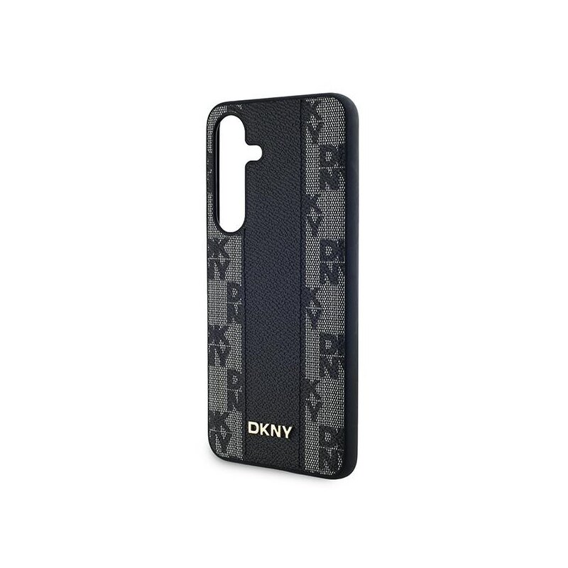 Husa piele Samsung Galaxy S24 DKNY Leather Checkered Mono Pattern MagSafe, negru, DKHMS24SPCPVSLK
