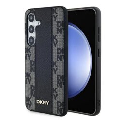 Husa piele Samsung Galaxy S24 Plus DKNY Leather Checkered Mono Pattern MagSafe, negru, DKHMS24MPCPVSLK