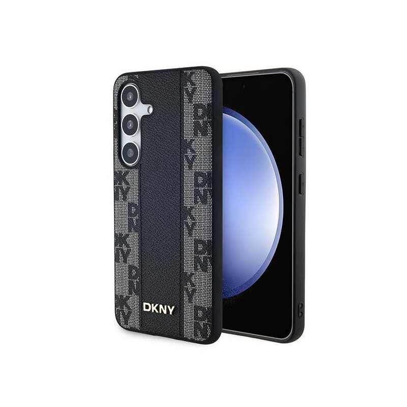 Husa piele Samsung Galaxy S24 Plus DKNY Leather Checkered Mono Pattern MagSafe, negru, DKHMS24MPCPVSLK