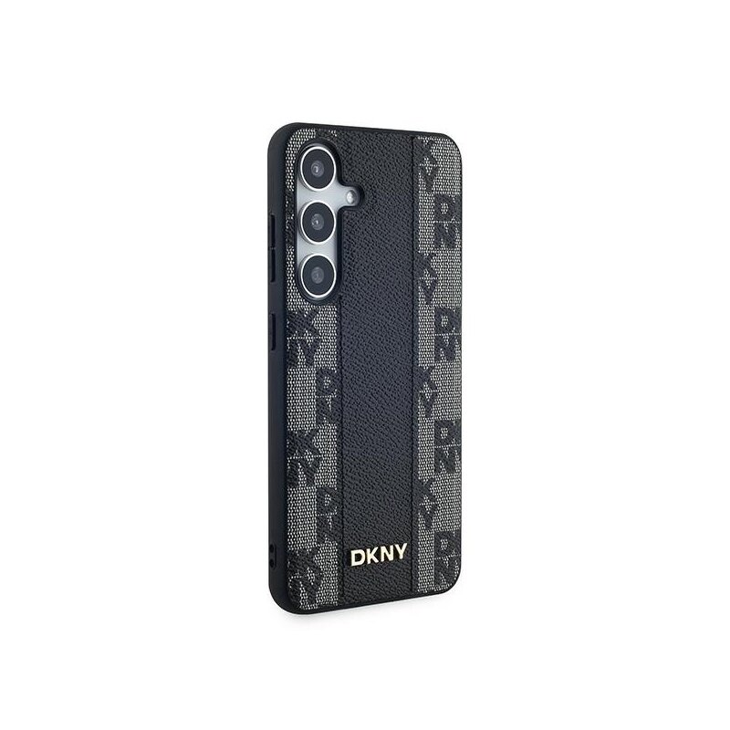 Husa piele Samsung Galaxy S24 Plus DKNY Leather Checkered Mono Pattern MagSafe, negru, DKHMS24MPCPVSLK