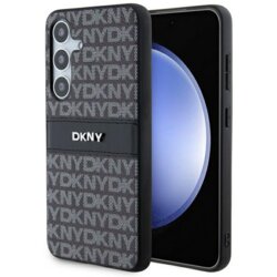 Husa piele Samsung Galaxy S24 Plus DKNY Leather Mono Stripe & Metal Logo, negru, DKHCS24MPRTHSLK