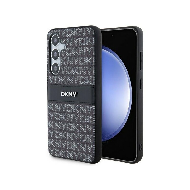Husa piele Samsung Galaxy S24 Plus DKNY Leather Mono Stripe & Metal Logo, negru, DKHCS24MPRTHSLK