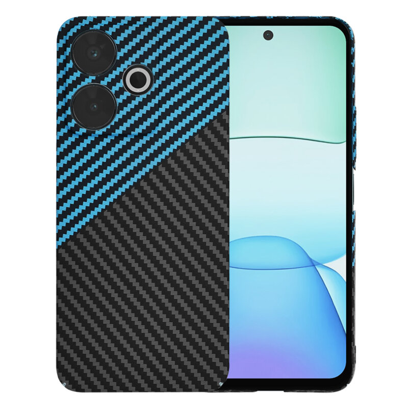 Husa Xiaomi Redmi 13 Techsuit Carbonite FiberShell, bleu