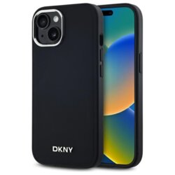 Husa iPhone 15 Plus DKNY Hardcase Plain Logo MagSafe, negru, DKHMP15MPSCMCLK