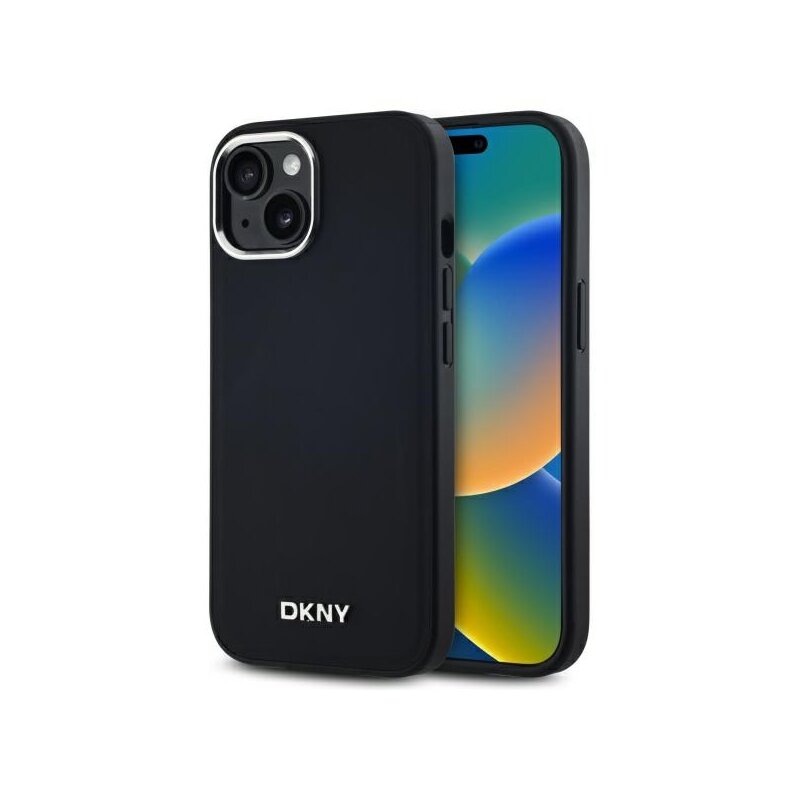 Husa iPhone 15 Plus DKNY Hardcase Plain Logo MagSafe, negru, DKHMP15MPSCMCLK