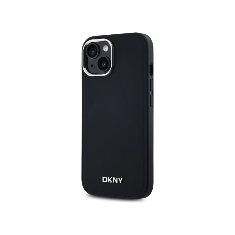 Husa iPhone 15 Plus DKNY Hardcase Plain Logo MagSafe, negru, DKHMP15MPSCMCLK