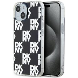 Husa iPhone 15 DKNY IML Checkered Mono Pattern, negru, DKHCP15SHDLCEK