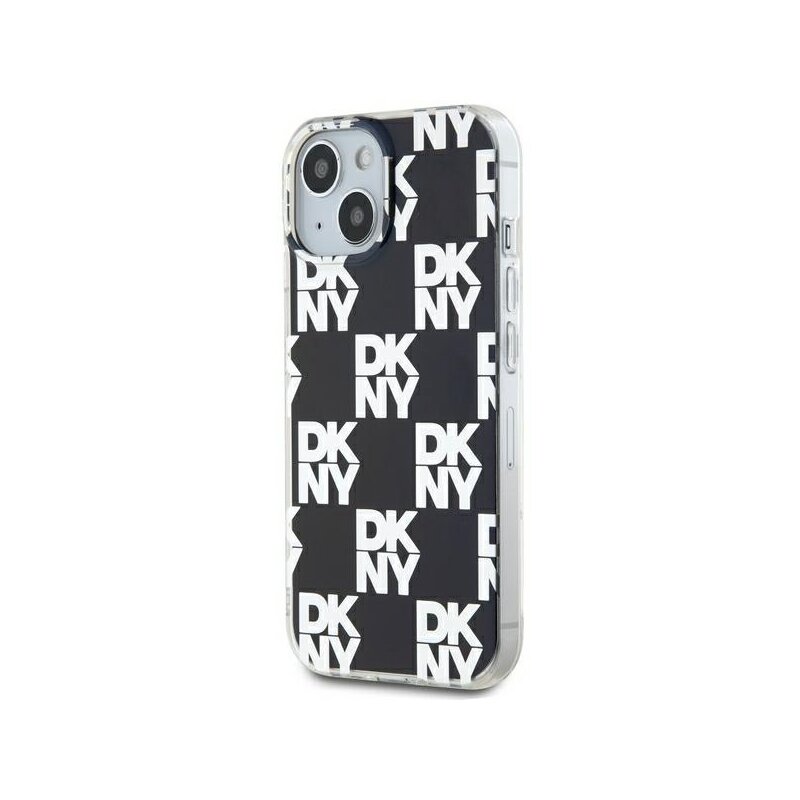 Husa iPhone 15 DKNY IML Checkered Mono Pattern, negru, DKHCP15SHDLCEK
