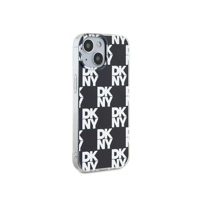 Husa iPhone 15 DKNY IML Checkered Mono Pattern, negru, DKHCP15SHDLCEK