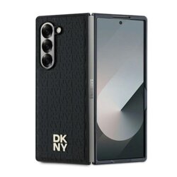 Husa piele Samsung Galaxy Z Fold6 DKNY Leather Repeat Pattern Stack Logo, negru, DKHMZFD6PSHRPSK
