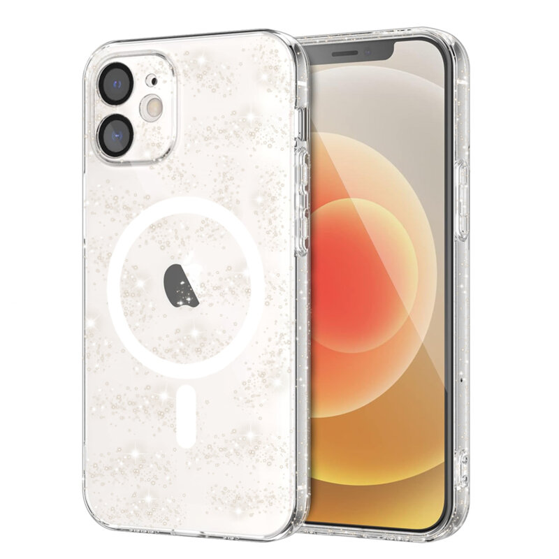 Husa sclipici iPhone 12 Techsuit SparkleSkin MagSafe, transparenta