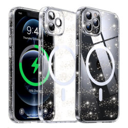 Husa sclipici iPhone 12 Pro Techsuit SparkleSkin MagSafe, transparenta