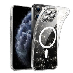 Husa sclipici iPhone 11 Pro Techsuit SparkleSkin MagSafe, transparenta