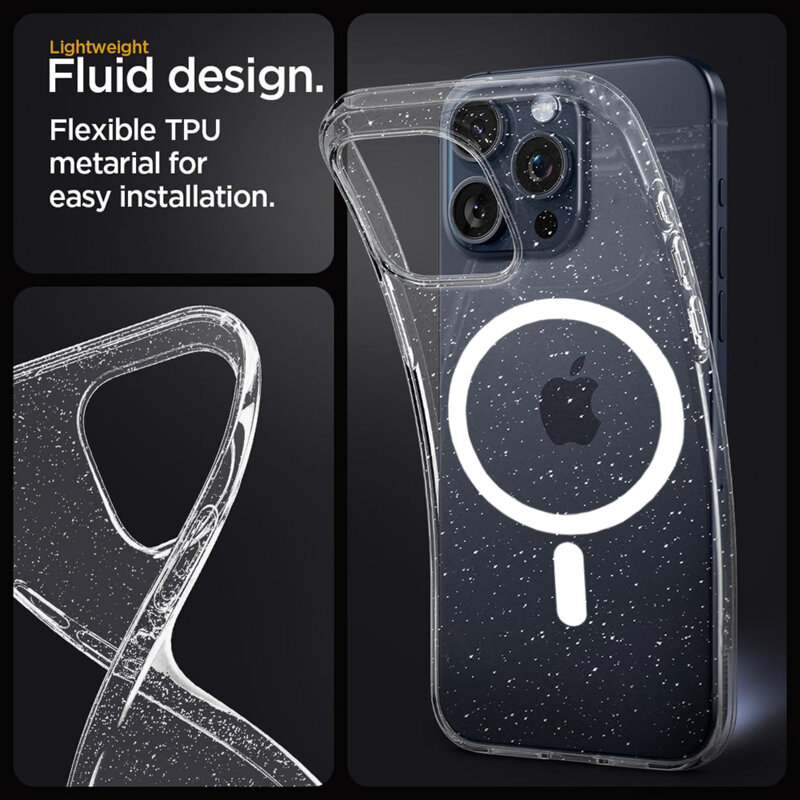 Husa sclipici iPhone 11 Pro Techsuit SparkleSkin MagSafe, transparenta