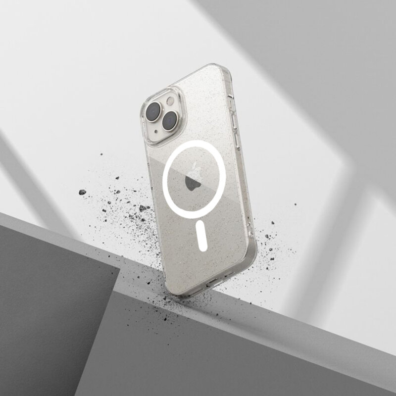 Husa sclipici iPhone 16 Plus Techsuit SparkleSkin MagSafe, transparenta