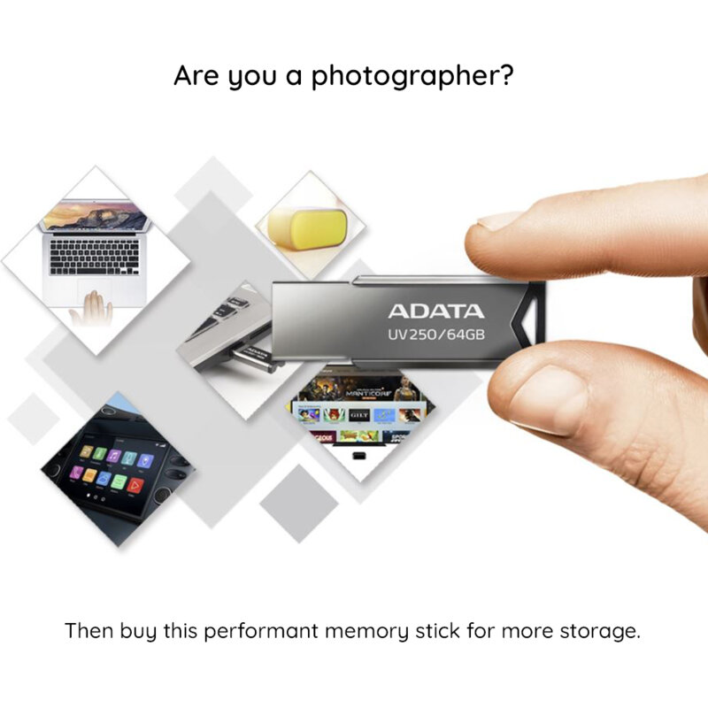 Memorie externa 64GB Adata, USB 2.0, AUV250-64G-RBK, argintiu