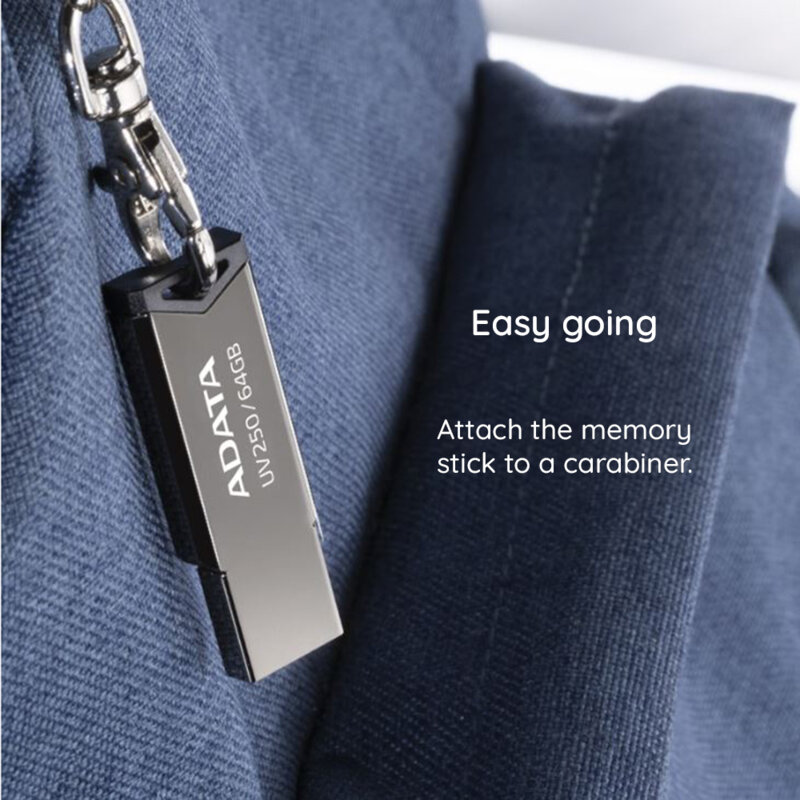 Memorie externa 64GB Adata, USB 2.0, AUV250-64G-RBK, argintiu