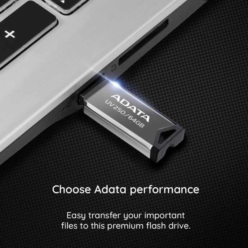 Memorie externa 64GB Adata, USB 2.0, AUV250-64G-RBK, argintiu