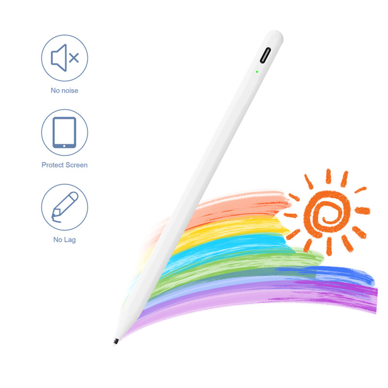 Stylus pen activ pentru iPad, Type-C Techsuit A580S, alb