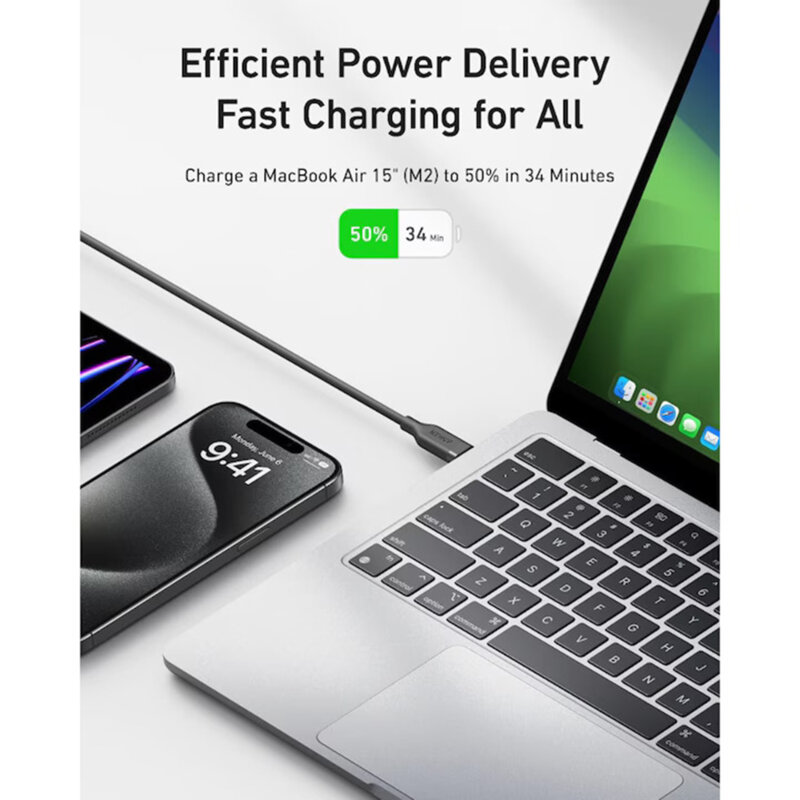 Cablu video USB-C 4K UHD Display, 20Gbps, 240W Anker, A80N1H11