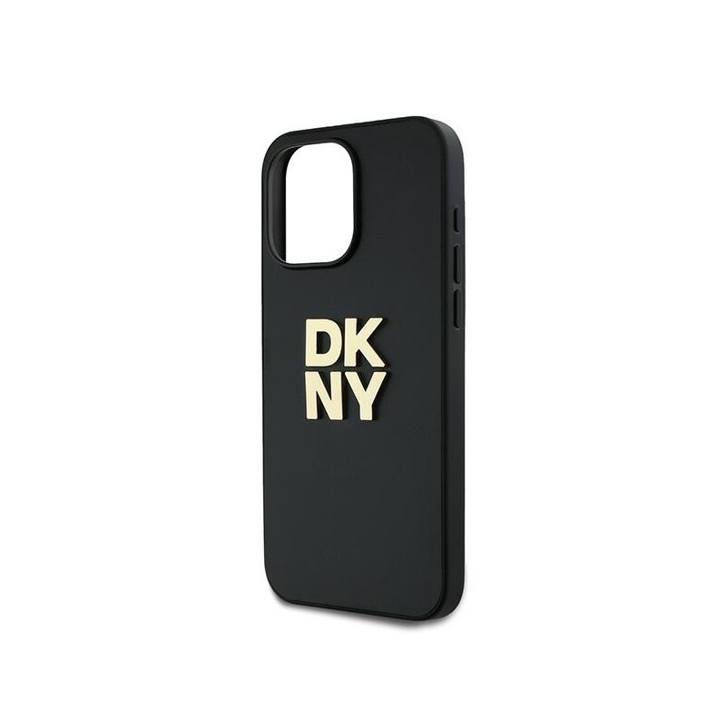 Husa iPhone 15 Pro Max DKNY Hardcase Wrist Strap Stock Logo, negru, DKHCP15XPBSWSK