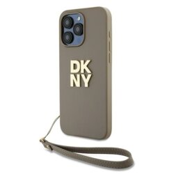 Husa iPhone 15 Pro Max DKNY Hardcase Wrist Strap Stock Logo, maro, DKHCP15XPBSWSE