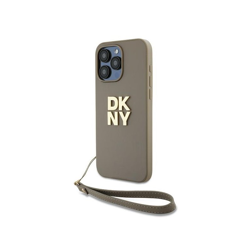 Husa iPhone 15 Pro Max DKNY Hardcase Wrist Strap Stock Logo, maro, DKHCP15XPBSWSE