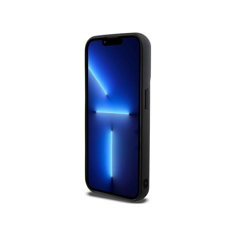 Husa piele iPhone 15 Pro Max DKNY Leather Quilted Stack Logo, negru, DKHCP15XPQDSLK