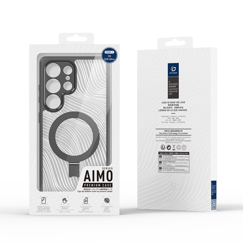 Husa Samsung Galaxy S25 Ultra Dux Ducis Aimo MagSafe Magnetic Stand, negru