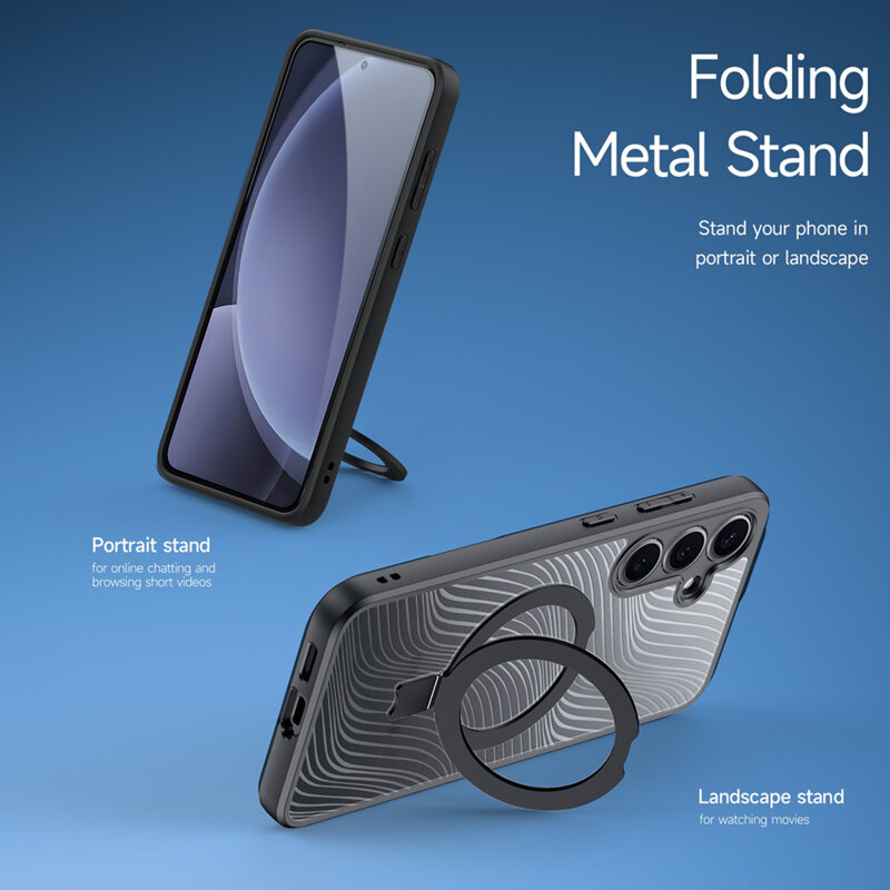 Husa Samsung Galaxy S25 Dux Ducis Aimo MagSafe Magnetic Stand, negru