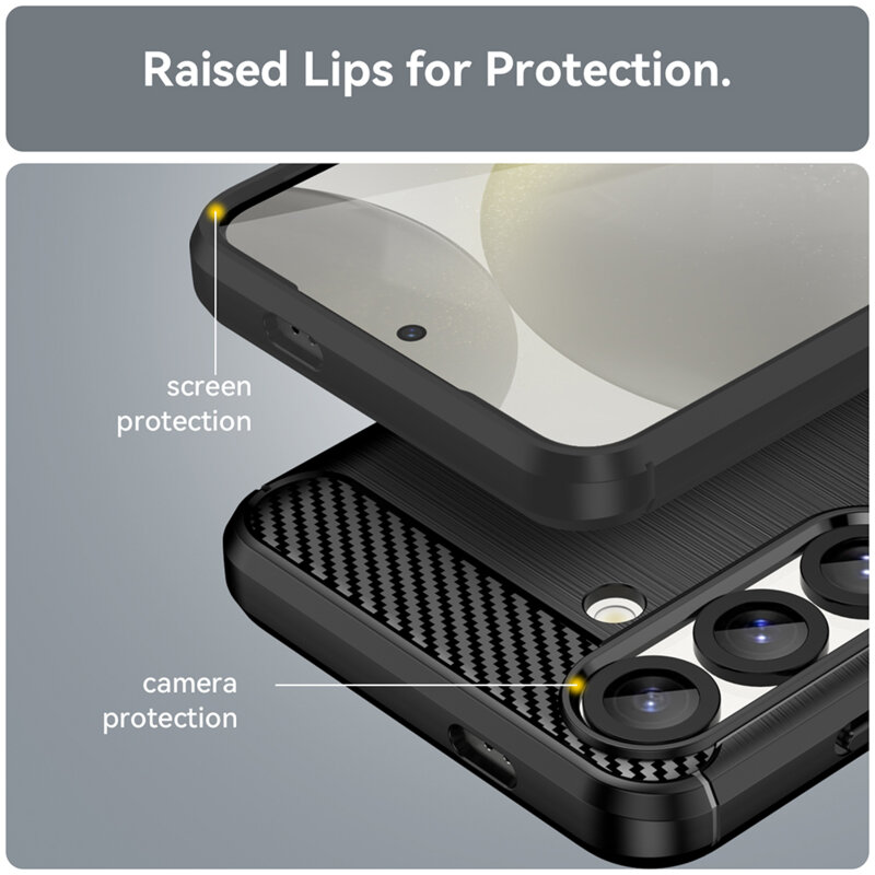 Husa Samsung Galaxy S25 Plus Techsuit Carbon Silicone, negru