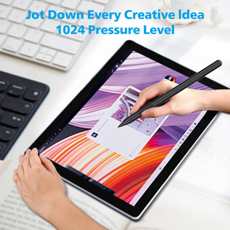 Stylus pen activ pentru Microsoft Surface Techsuit F97, negru