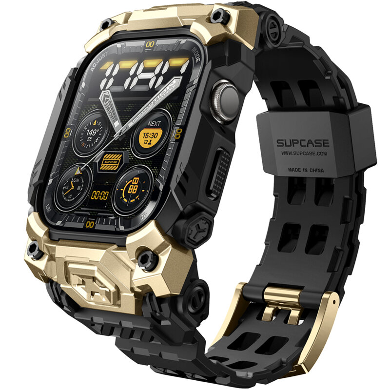 [Pachet husa + curea] Apple Watch 10 46mm Supcase Unicorn Beetle Ore, auriu