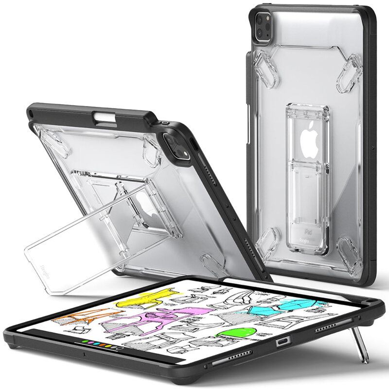 Husa iPad Pro 11 (2024) Ringke Fusion Sketch Stand, negru