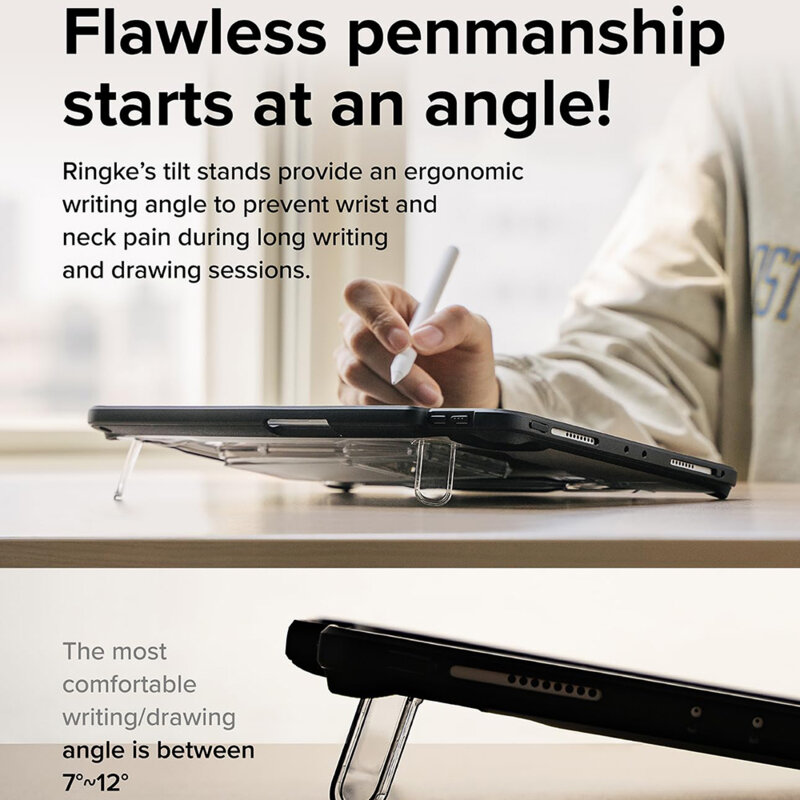 Husa iPad Pro 11 (2024) Ringke Fusion Sketch Stand, negru