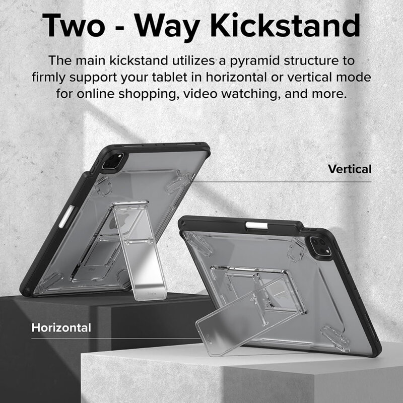 Husa iPad Pro 11 (2024) Ringke Fusion Sketch Stand, negru