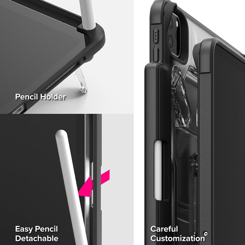 Husa iPad Pro 11 (2024) Ringke Fusion Sketch Stand, negru