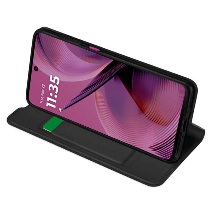 Husa Motorola Moto G55 Techsuit Magskin Book, negru