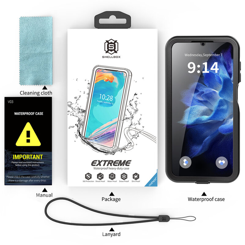 Husa impermeabila Samsung Galaxy A16 5G ShellBox Waterproof IP68, negru