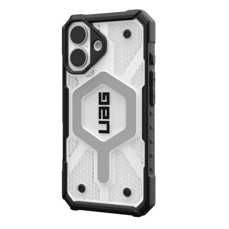 Husa iPhone 16 UAG Pathfinder Clear MagSafe, Ice / Silver