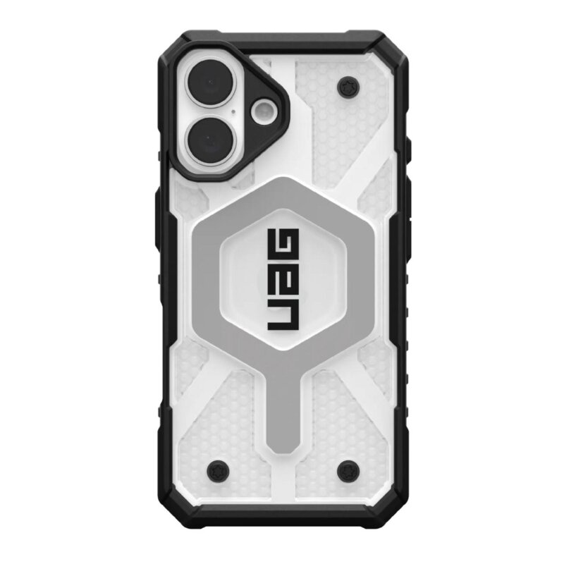 Husa iPhone 16 UAG Pathfinder Clear MagSafe, Ice / Silver