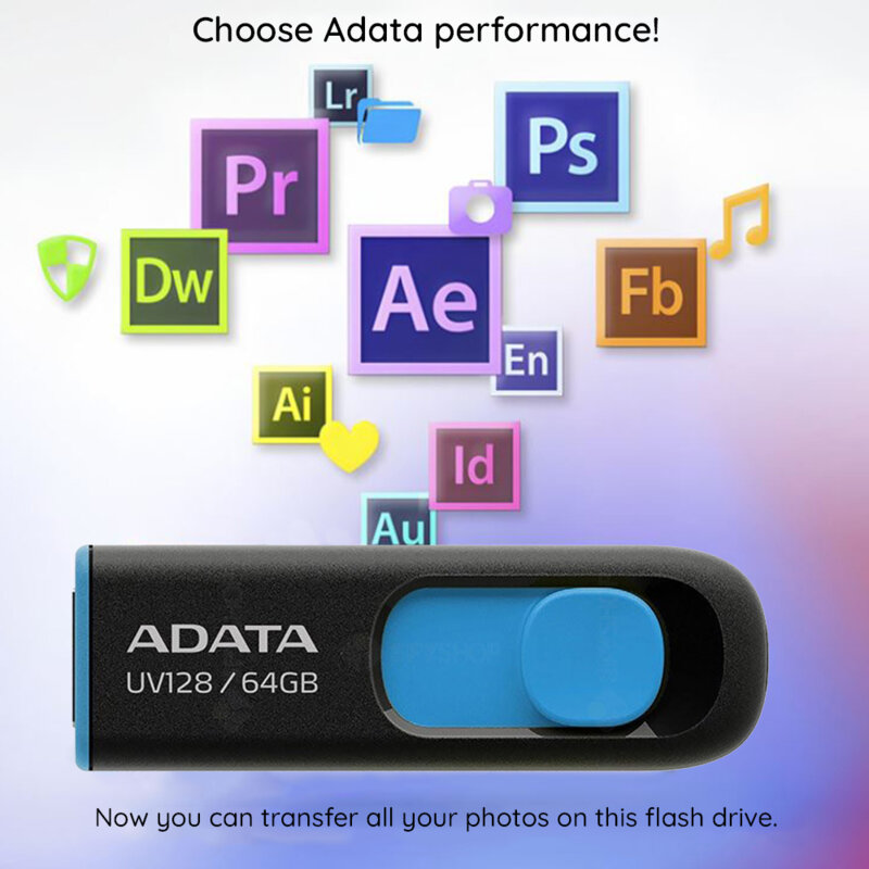 Memorie externa 256GB Adata, AUV128-256G-RBE, negru/albastru