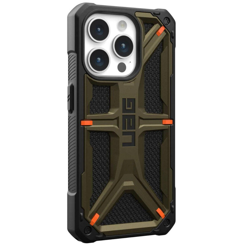 Husa iPhone 15 Pro Max UAG Monarch, Kevlar Element Green