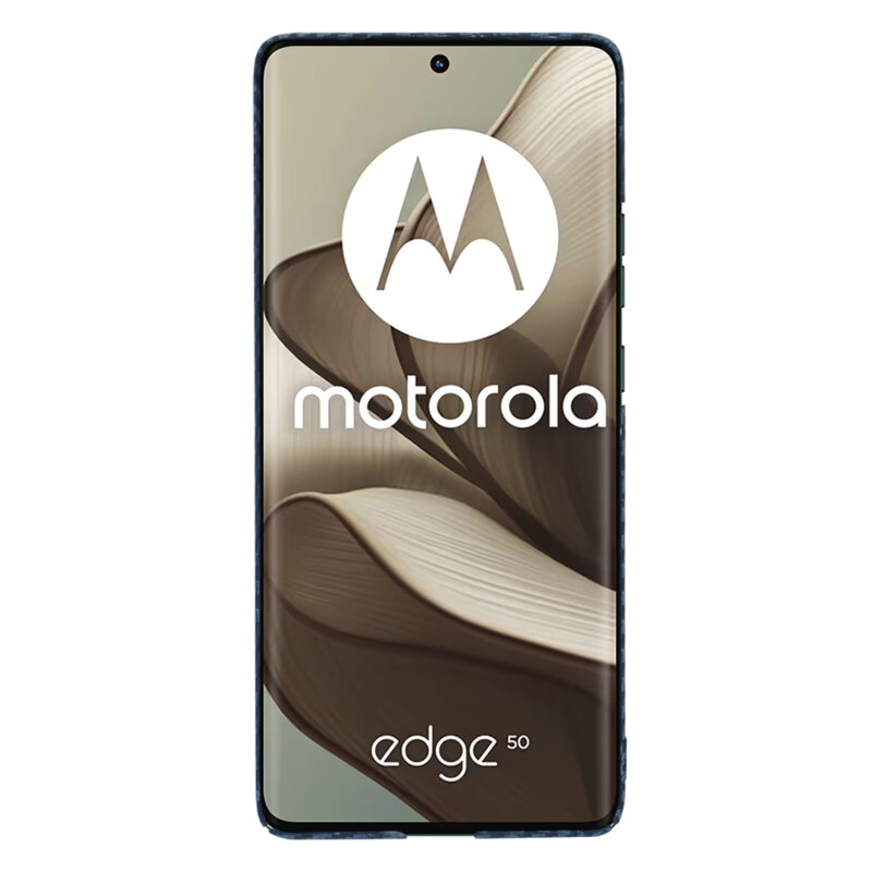 Husa Motorola Edge 50 Techsuit Carbonite FiberShell, cyan