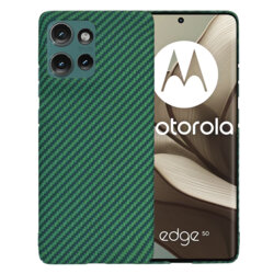 Husa Motorola Edge 50 Techsuit Carbonite FiberShell, verde