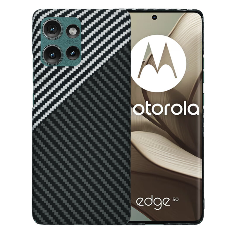 Husa Motorola Edge 50 Techsuit Carbonite FiberShell, gri