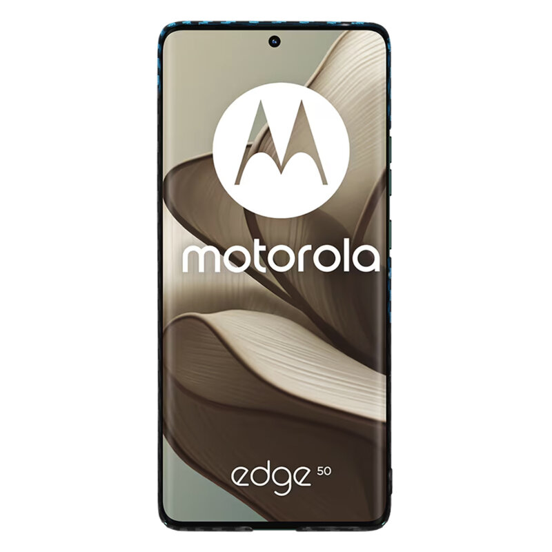 Husa Motorola Edge 50 Techsuit Carbonite FiberShell, bleu