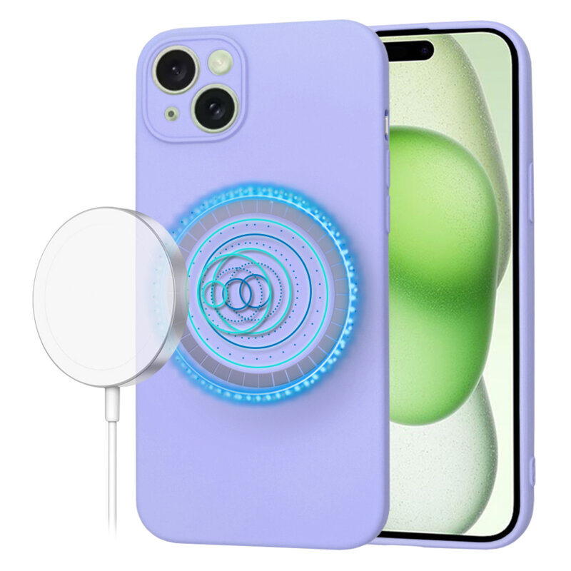 Husa silicon iPhone 15 Plus Techsuit SoftFlex MagSafe, violet