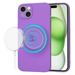 Husa silicon iPhone 15 Plus Techsuit SoftFlex MagSafe, mov